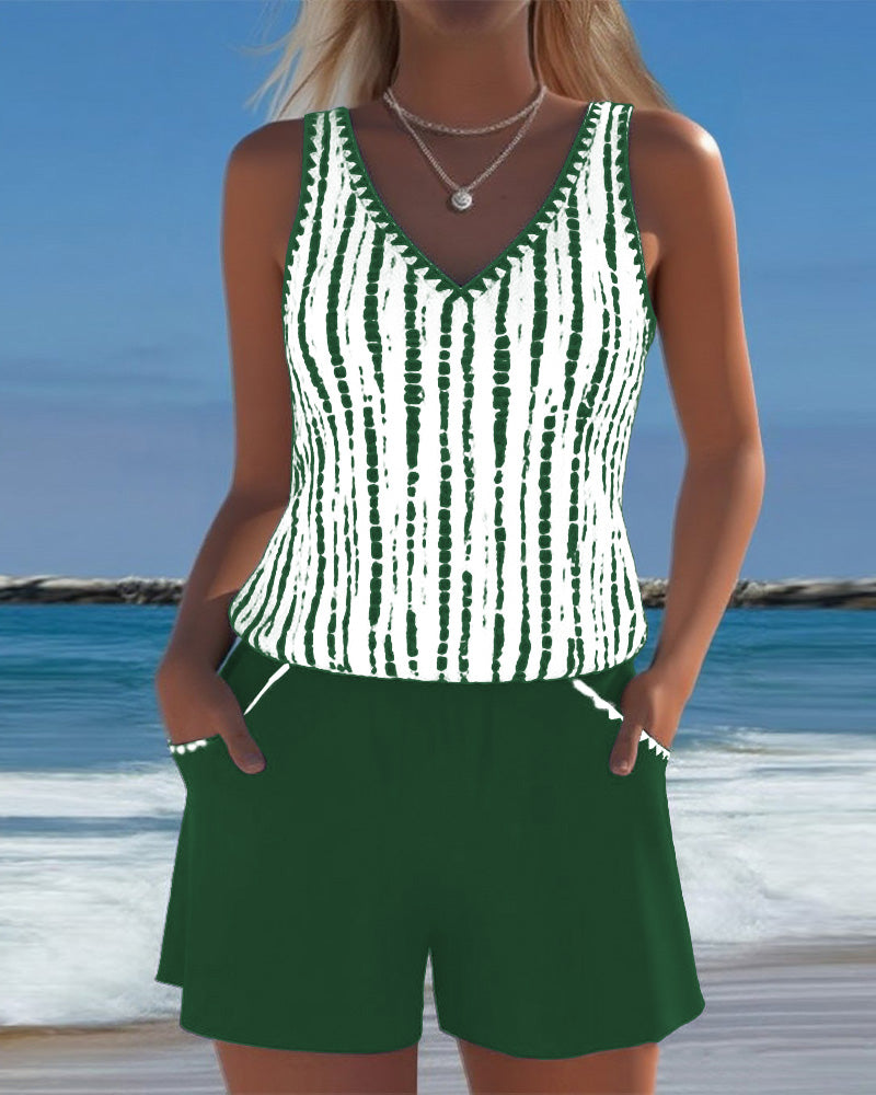 Leslie - Completo tankini con shorts casual