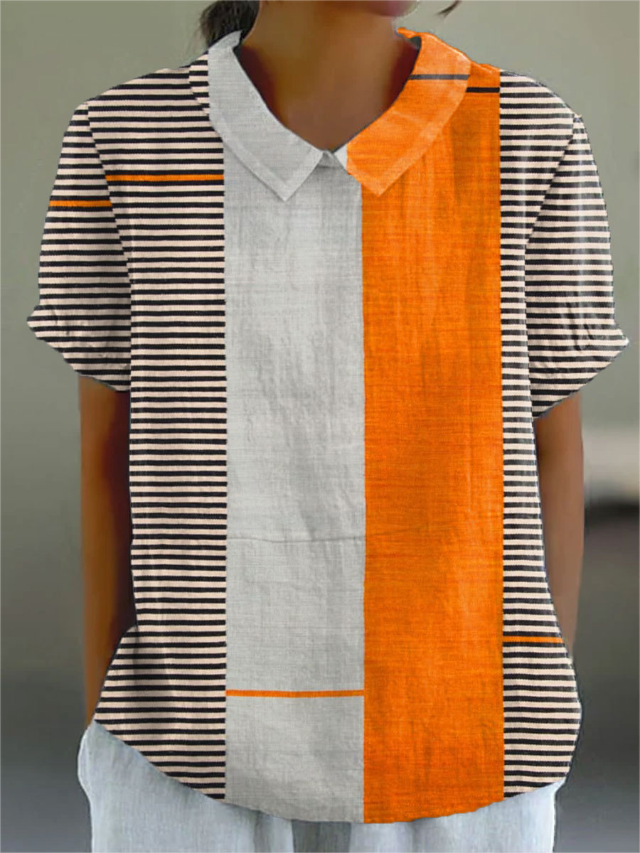 Lena | Pruhovaná color block košeľa