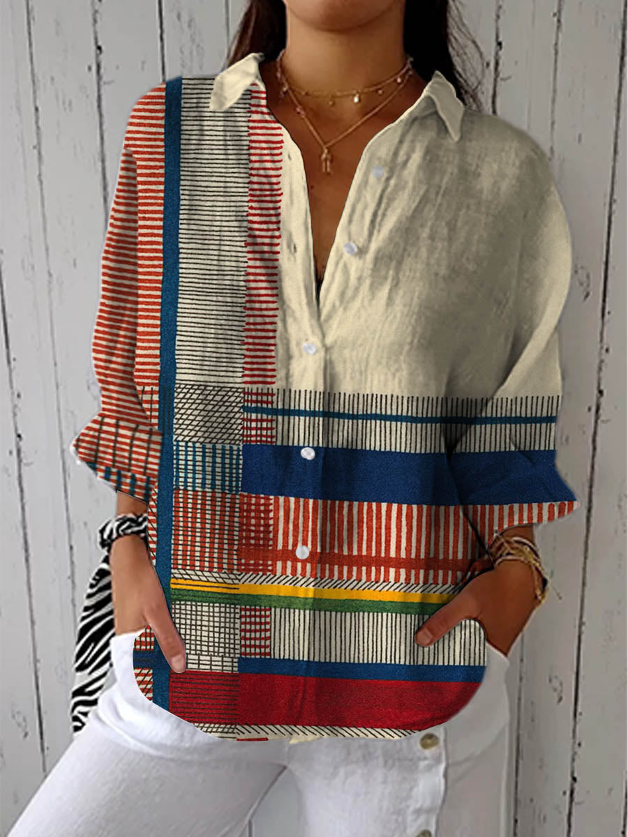 Blúzka Catherine – Pruhovaný patchwork