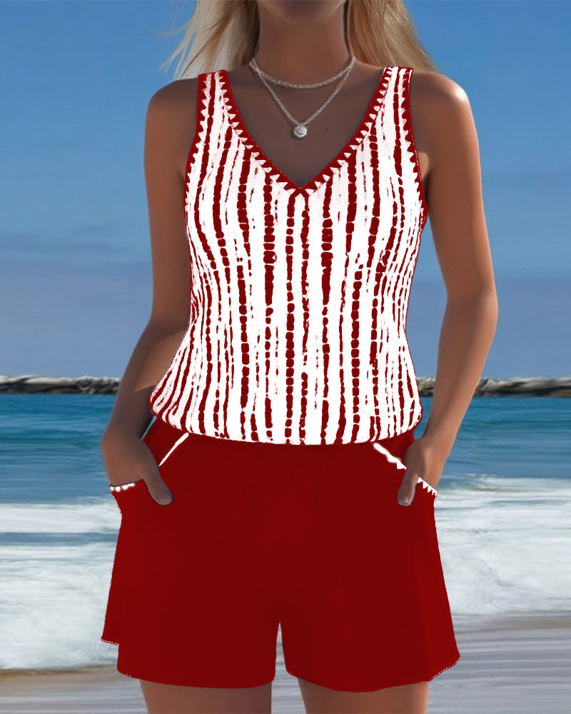 Leslie - Completo tankini con shorts casual