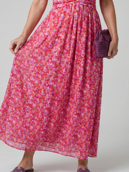 Oldřiška | Midi šaty s krátkym rukávom a drobným kvetinovým vzorom