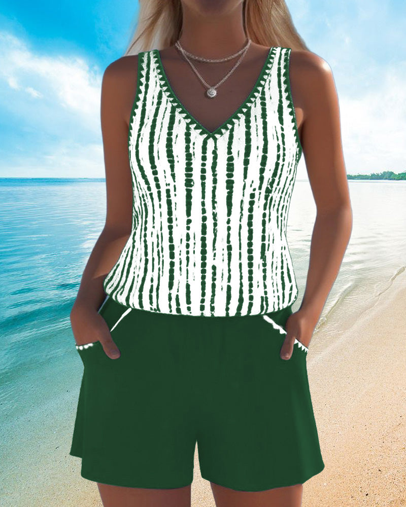 Leslie - Completo tankini con shorts casual