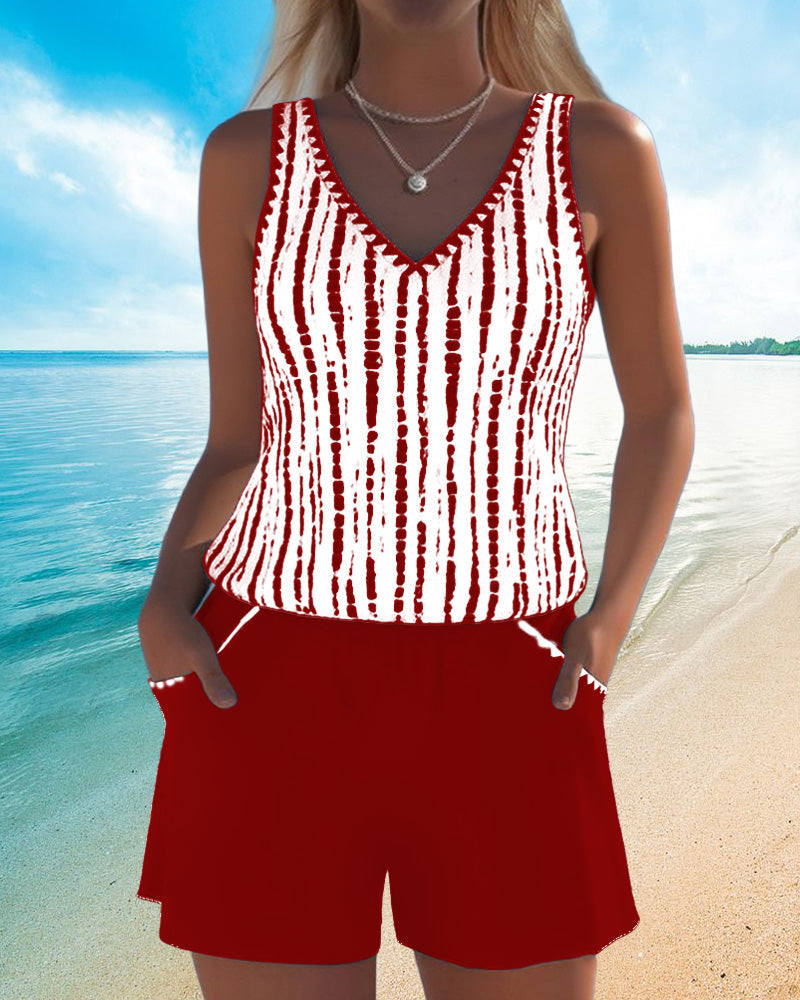 Leslie - Completo tankini con shorts casual