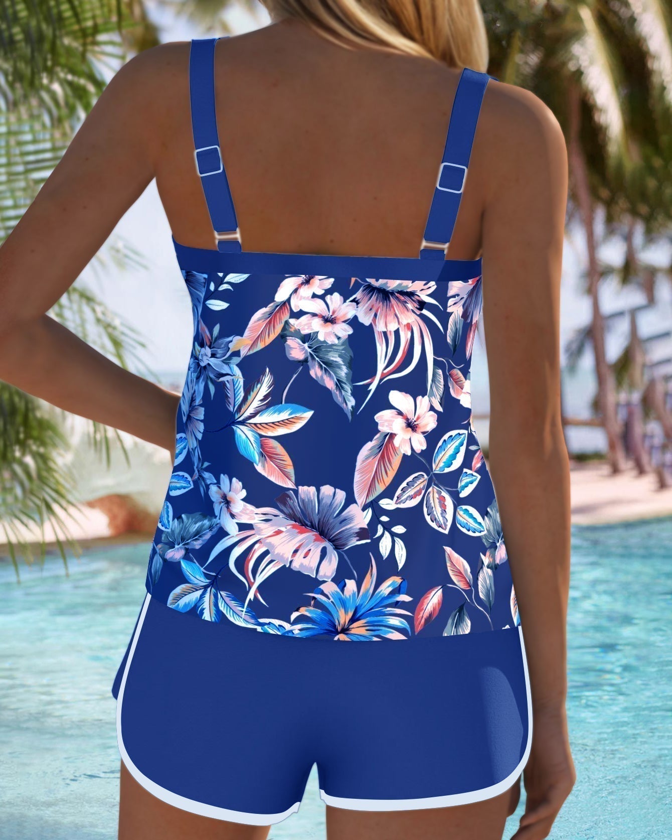Imke | Tankini stampato senza maniche con scollo a U