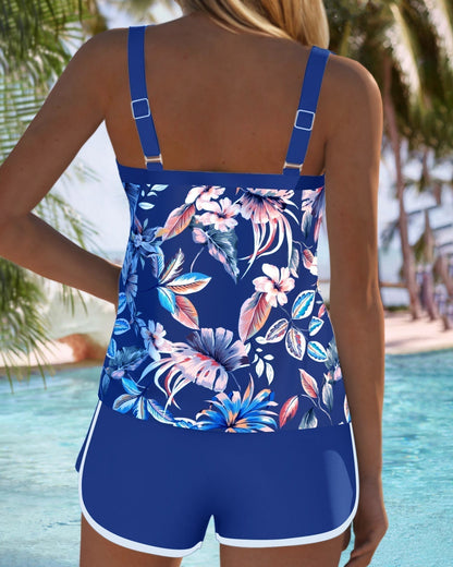 Imke | Tankini stampato senza maniche con scollo a U