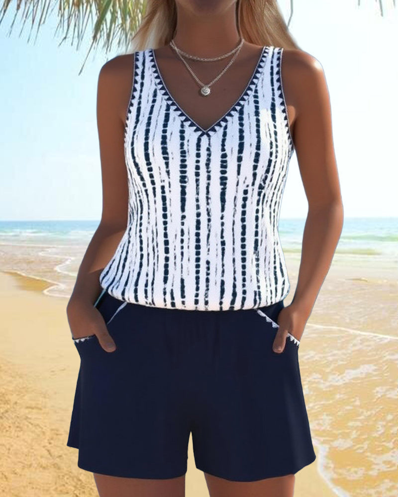 Leslie - Completo tankini con shorts casual