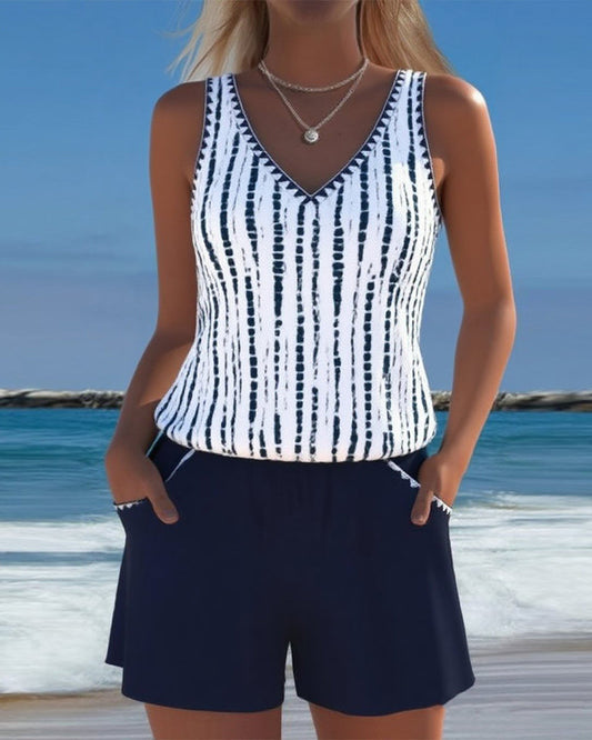 Leslie - Completo tankini con shorts casual