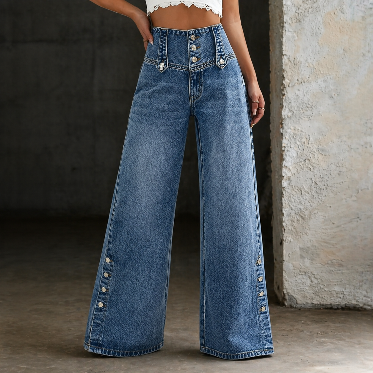 Míša | Džíny s vysokým pásom a rozparky
