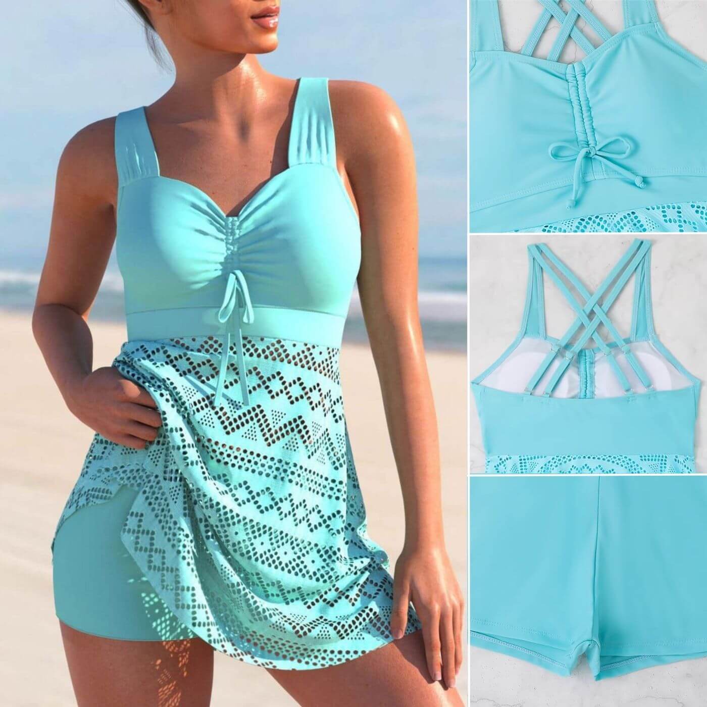 Grace | Abito da mare tankini drappeggiato