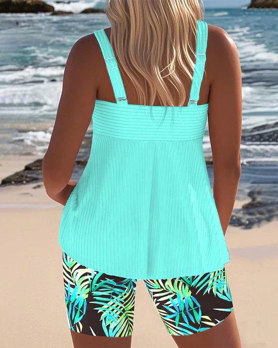 Daphne - Completo tankini a coste che valorizza la silhouette