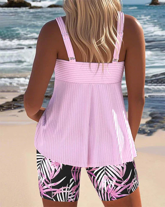 Daphne | Tankini a coste dai colori accesi con shorts